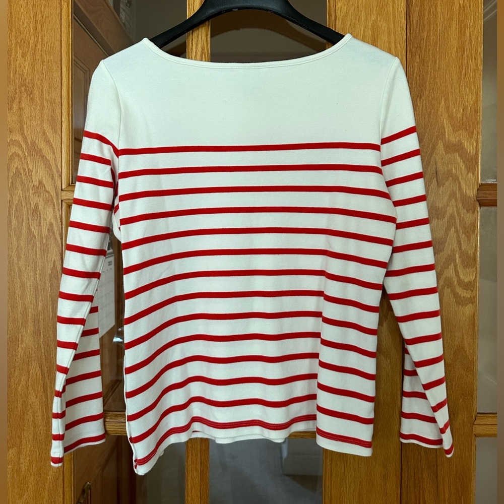 Nautica Red and White Striped Crew Neck - Picture 4 of 5